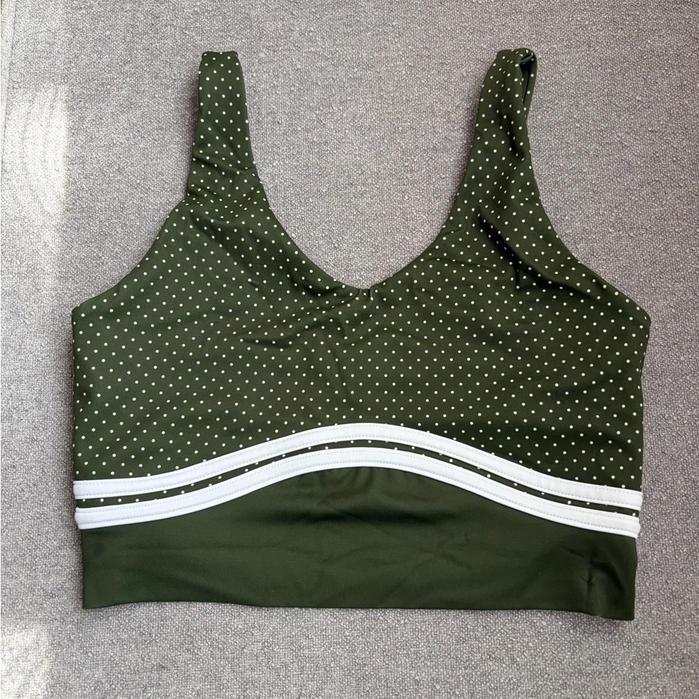 Olive Green Polka Dot Tank Top